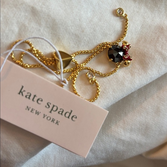Kate Spade Gold Bracelet with Black and Red minnie mouse and Bow adjustable - Picture 9 of 9